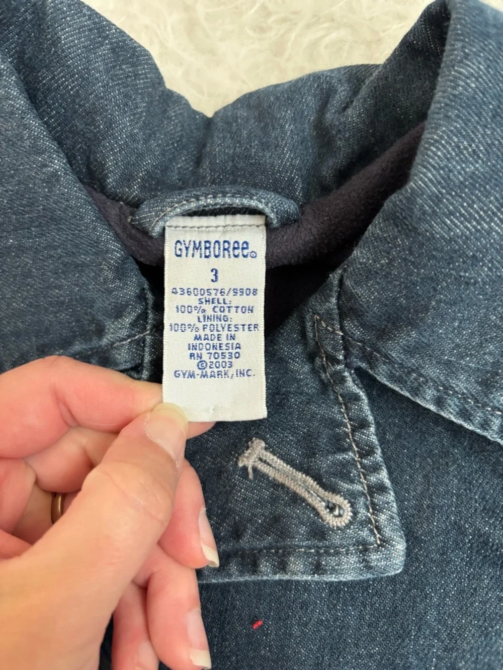 Gymboree Toddler 2003 Y2K Dark Blue Double-Breasted Classic Denim Pea Coat